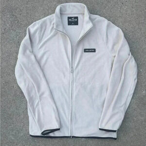 NWOT Hollister Men's Polar Fleece Full-Zip Mock Neck Sweatshirt (Cream /…
